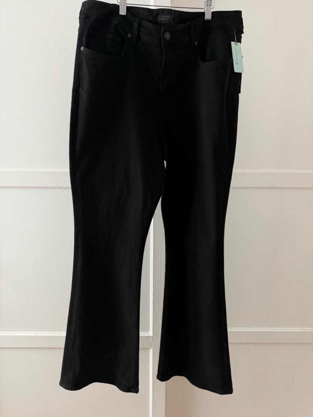 Citizens of Humanity Anthropologie Black Jeans Size 16 High Rise Wide Leg NWT